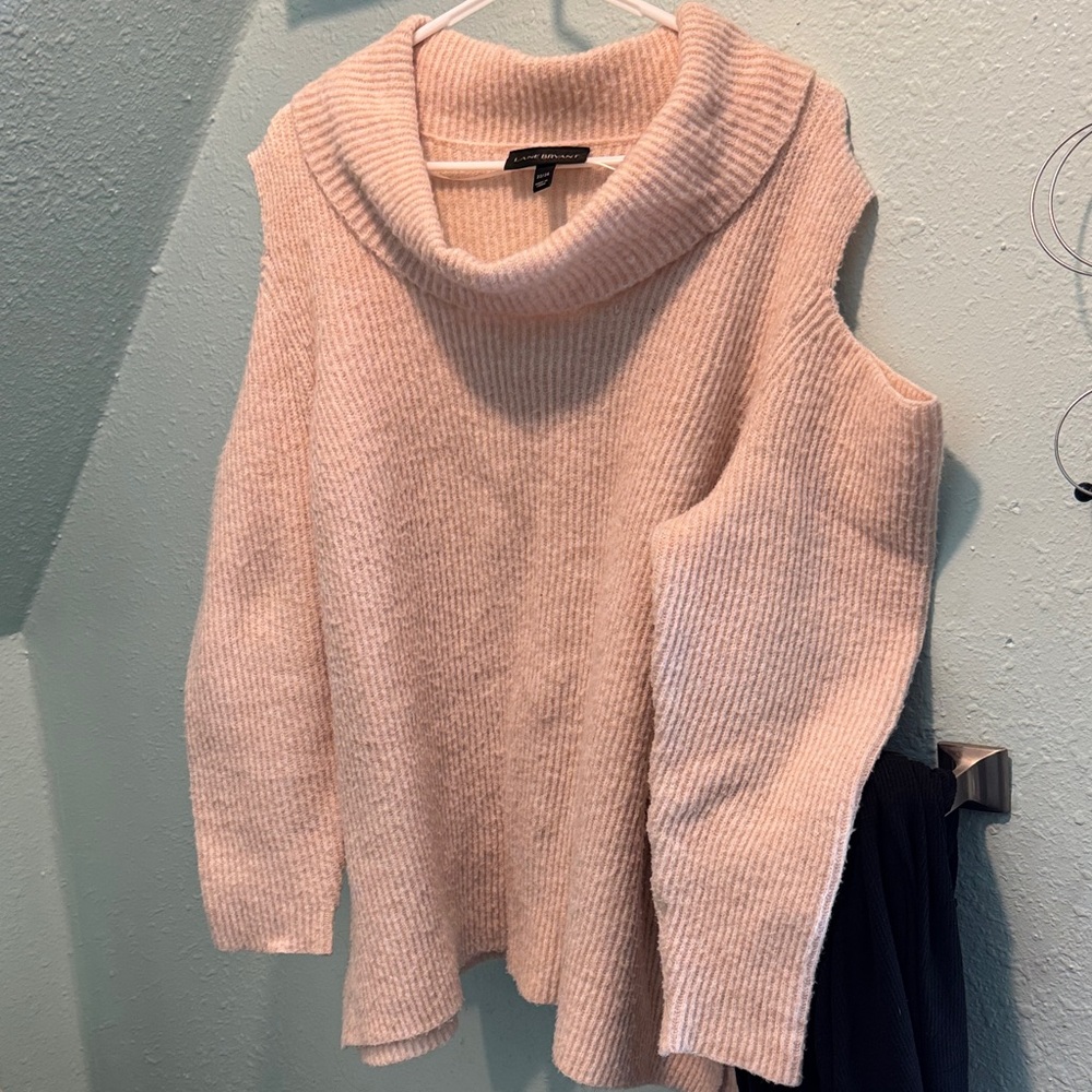 Lane Bryant Soft Pink Cowl Neck Sweater